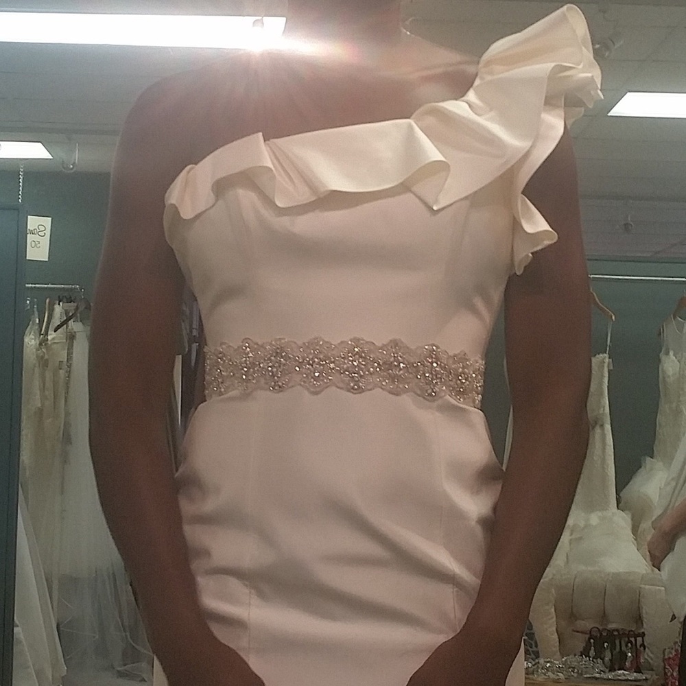 Romona Keveza one shoulder flare gown - Picture 2 of 8